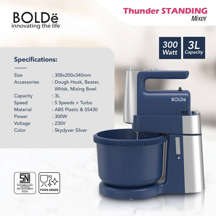 Bolde Standing Mixer Super Mix Thunder 3 L - Biru